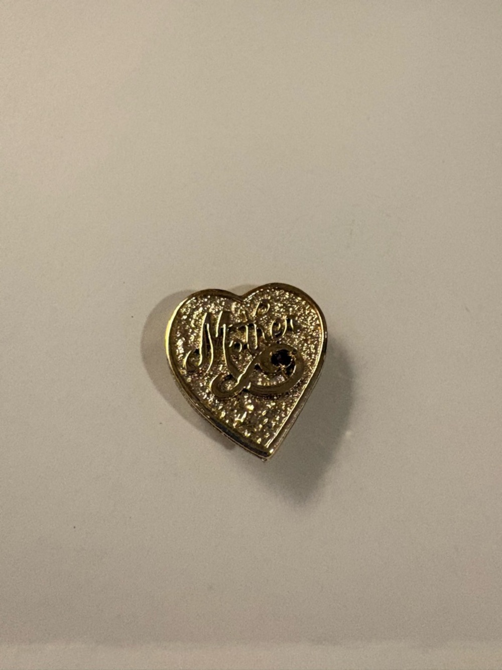 Heart Shaped 'Mother' Pin - Gold Tone
